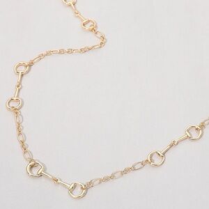Out Of Stock Gold Metal Horsebit Link Long Necklace